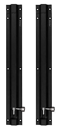 Plantex Stainless Steel Tower Bolt/Tower Bolt for Home,Offices Doors and Windows/Tower Bolt for Main Door/Door Latch/Kundi/Chitakini/Door Latch for Windows - Pack of 2 (Black Finish, 12 inch)