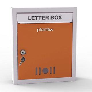 Plantex Letter Box - Mail Box/Post Box/Letter Box for Home gate/Complaint Box/Suggestion Box/Donation Box with Key Lock (Orange & Ivory) - Wall Mount A4 Size