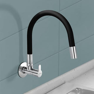 Plantex Pure Brass Kitchen Sink Tap with Brass Wall Flange and Teflon Tape/Wall Mount Kitchen Sink Faucet with Water Saving Aerator - 7 Year Warranty-(FLO-810B)