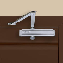 Plantex Aluminium Door Closer for Wooden Doors - Hydraulic Automatic Soft Close for Hotel/Home/Office - ISO 9001 Certified (MI-100, Capacity - 75 Kg, Silver)