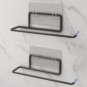 Plantex Self Adhesive GI Steel Toilet Paper Holder Self Adhesive/Toilet Paper Roll Holder/Tissue Paper Roll Holder for Bathroom (Black - Pack of 2)