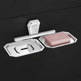 Plantex Double Soap Dish for Bathroom/304 Grade Stainless Steel Dual Soap Holder/Soap Case/Soap Stand/Bathroom Accessories - Pack of 1 (PM-2408, Chrome)