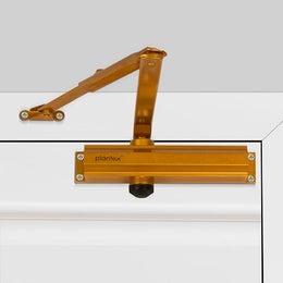 Plantex Aluminium Door Closer for Wooden Doors - Hydraulic Automatic, Soft Closer for Hotel/Home/Office - ISO 9001 Certified (MI-100, 75 Kg, Golden)