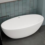 Plantex Freestanding Bathtub For Bathroom/Bath tub for Adults/Deep Soaker Bathtub with Overflow,Popup and Drain Pipe (BSM-223-White -1700mm)