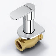 Plantex Pure Brass ORN-206 Angular Concealed Stop Cock/Concealed Stop Valve Tap For Bathroom With Teflon Tape & Adjustable Brass Wall Flange - 15mm (Mirror-Chrome Finish)