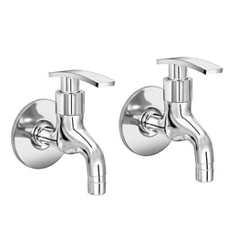 Plantex Washing Machine Tap with Wall Flange and Teflon Tape/Tap for Washing Machine with Water Saving Aerator/Garden/Pipe Connection Tap/Washing Machine Pipe Connector- Pack of 2 (Chrome)