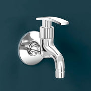 Plantex Washing Machine tap with Wall Flange and Teflon Tape/Tap for Washing Machine/Garden/Pipe Connection Tap/Washing Machine Pipe Connector-(Chrome)