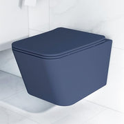 Plantex Imported Italica Ceramic Wall Hung Commode Toilet/Rimless Western Toilet/Washdown Commode with Soft Closing Toilet Seat - P Trap (Square - Matt Khaki)