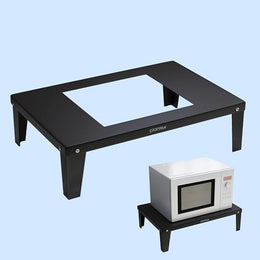 Plantex GI Steel Microwave Oven Stand/OTG Rack for Kitchen Platform/Oven Stand for Kitchen with Removable Legs- (Black) - Metal