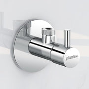 Plantex Pure Brass Angle Valve for Bathroom with Brass Wall Flange and Teflon Tape/Angular Stop Cock for Health Faucet and Wash basin- [ICO-905-Mirror Chrome]