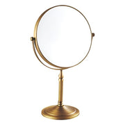 Plantex Premium Brass Magnifying Mirror/Dual Side Makeup Mirror with Stand/Shaving Mirror for Bathroom With 5x/1x Magnification (8 Inch-Brass Antique/Tabletop)