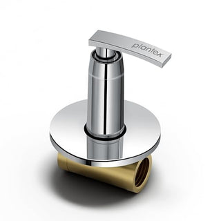 Plantex Pure Brass COL-1006 Angular Concealed Stop Cock/Concealed Stop Valve Tap For Bathroom With Teflon Tape & Brass Adjustable Wall Flange – 15 mm (Mirror-Chrome Finish)
