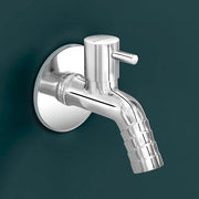 Plantex Washing Machine Tap with Wall Flange and Teflon Tape/3/4in Nozzle Bib cock Garden Tap-(1259-Mirror Chrome)