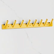 Plantex Wall Hooks for Hanging Cloth/Stainless Steel Towel Hangers/Bathroom Robe Hooks/Door Hangers/Square Wall Hook/Hook Rail for Hanging Keys - 8 Hooks (Pack of 1, PVD Gold)