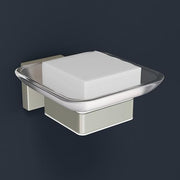 Plantex Stainless Steel Glass Soap Dish for Bathroom/Soap Holder/Soap Case/Soap Stand for Kitchen/Bathroom Accessories - Aqua (Satin)