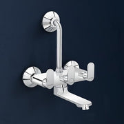 Plantex Wall Mixer for Bathroom 2 in 1 with L-Bend Provision for Overhead Shower/Mixer Tap for Bathroom with Water Saving Nozzle Tap- 7 Year Warranty by Plantex (Orn-218-Chrome)
