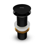 Plantex Pure Brass Waste Coupling for Wash Basin/5 inch Drain Out let System Full Thread Pop up Waste Coupling for Wash Basin (Glossy Black - Pack of 1)