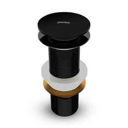 Plantex Pure Brass Waste Coupling for Wash Basin/5 inch Drain Out let System Full Thread Pop up Waste Coupling for Wash Basin (Glossy Black - Pack of 1)