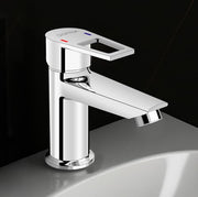 Plantex Single Lever Basin Mixer Tap/Pure Brass Pillar Tap for Wash Basin/Hot and Cold Water Tap for Basin/Short Body Water Tap - Pack of 1 (Chrome, 3226)