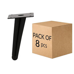 Plantex 6 Inch Sofa Legs for Bed Furniture/Sofa Legs for Table/Sofa Support Legs with Rubber Grip (Black, 8 Pcs)