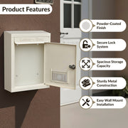 Plantex Letter Box/GI Steel Mail Box/Donation Box with Lock and Keys/Letter Box for Home Gate/Suggestion Box for Office/School/Complaint Box/ (Ivory) - Wall Mount
