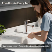Plantex Pure Brass Pillar Cock Tap for Basin with Teflon Tape/Single Lever Basin Tap/Tabletop Wash Basin Tap/Faucet for Wash Basin (Dol-2301, Chrome)
