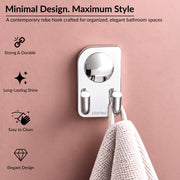 Plantex Stainless Steel Robe Hook for Bathroom/Cloth Hanger for Wall/Hooks for Wall/Bathroom Accessories - Chrome (Dream)