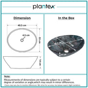 Plantex Ceramic Basin for Bathroom/Table Top Ceramic Basin/Washbasin for Bathroom - (BOAT-NS-553-Marble Finish, 16 x 13 x 5.5 Inch)