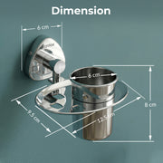 Plantex J4 Stainless Steel Toothbrush Holder for Bathroom/Toothbrush Stand for Bathroom/Tumbler Holder/Bathroom Accessories (Chrome Finish) Angel