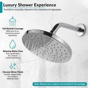 Plantex ABS Round Head Shower/10 Inch Overhead Rain Shower for Bathroom/Shower for Home/Hotel/Adjustable Shower Head for Bathroom - Pack of 1 (Chrome, D609)
