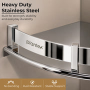 Plantex Corner Shelf for Bathroom Wall/Stainless Steel Bathroom Shelf/Side Corner Shelf/Bathroom Storage Organizer (12x12 inches, Chrome)