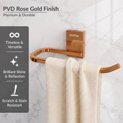 Plantex 304 Grade Stainless Steel Napkin Holder for Wash Basin/Towel Holder for Bathroom/Towel Holder/Towel Ring/Bathroom Accessories - Crystal (PVD Rose Gold)