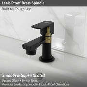 Plantex Pillar Tap for Wash Basin with Water Saving Aerator and Brass Spindle/Quarter Turn Basin Tap with Teflon Tape/Pillar Cocke for Wash Basin - Pack of 1 (Saga, Black)