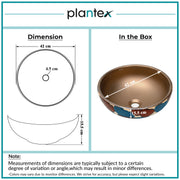 Plantex Ceramic Countertop Wash Basin/Basin for Bathroom/Designer Basin for Home/Office/Restaurant (Bronze - 16.5 x 16.5 x 6 Inch)