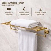 Plantex 304 Grade Stainless Steel Towel Rack for Bathroom/Towel Stand/Hanger/Bathroom Accessories - Niko (24 Inch-Antique)
