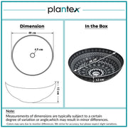 Plantex Ceramic Round Wash Basin for Bathroom/Designer Table Top Washbasin/Countertop Hand Basin for Restaurant/Hotel (15.5x15.5x4.5 Inch - Black & White)