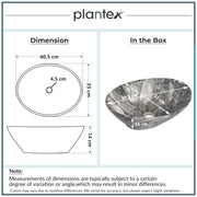 Plantex Ceramic Basin for Bathroom/Table Top Ceramic Basin/Washbasin for Bathroom - (BOAT-NS-552-Marble Finish, 16 x 13 x 5.5 Inch)