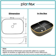 Plantex Table Top Wash Basin For Bathroom/Designer Ceramic Washbasin/Countertop Vessel Sink Basin - Indo-European Collection (EQTT-468, 18 x 13 x 5 Inch)