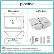 Plantex Platinum Ceramic Wall Mounted Basin/Corner Basin/Wash Basin for Bathroom/Wall Hung Washbasin/Sink for Restaurant, Hotel/10 Years Glaze Warranty by Plantex (Candy -15 x 11 x 5 Inch)