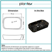 Plantex Tabletop Wash Basin for Bathroom/Designer Ceramic Basin/Rectangle Countertop Wash Basin/Home/Office (21.5 x 14 x 4.5 Inch)