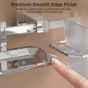 Plantex 304 Grade Stainless Steel 2in1 Soap Holder with Tumbler Holder/Wall Mounted Stand/Bathroom Accessories - Darcy (Chrome)