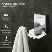 Plantex 304 Grade Stainless Steel Robe Hook/Towel Hanger/Cloth Hanger for Bathroom/Bathroom Accessories - Crystal (1405-Chrome)