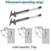 Plantex 10 Inch Soft Close Hydraulic Gas Spring Stay Strut Pneumatic Lift Support/Cabinet Hinges Support/Capacity 5 KGS (50 N) - Pair of 1 (2 Pcs) (Silver)
