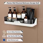 Plantex Premium Self Adhesive Bathroom Shelf/Storage Box for Bathroom/Plastic Shelf for Bathroom/Multi-Purpose Storage Racks for Kitchen/Bathroom Accessories Rack–Pack of 2(White)