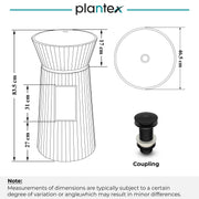 Plantex Round Pedestal Basin for Bathroom/Acrylic Resin & Quartz Designer One Piece Pedestal Free Standing Wash Basin for living Room/Hotel (Black-17x17x33.5 inch)