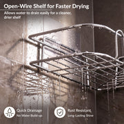 Plantex Stainless Steel Bathroom Corner Shelf/Self Adhesive Bathroom Shelf for Wall/Bathroom Organiser Without Drill - Pack of 2 (Chrome)