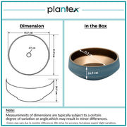 Plantex Ceramic Round Washbasin for Bathroom/Designer Tabletop Wah Basin/Counter Top Basin/Vessel Sink for Hotel/Restaurant/Living Room(NC-642,16 x 16 x 6.5 Inch)