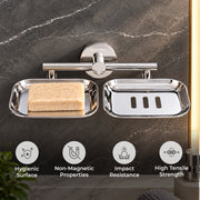 Plantex Galaxy 304 Grade Stainless Steel Bathroom Soap Holder/Soap Stand/Soap Dish for Bathroom Accessories (Chrome)