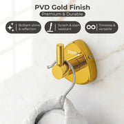 Plantex J4 Stainless Steel Clothes Hanger for Wall/Hangers for Bathroom/Robe Hook/Bathroom Accessories (PVD Gold Finish) Angel