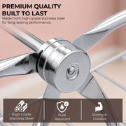 Plantex Cloth Stand for Home/Stainless Steel Foldable Colth Stand/Double Layer Cloth Drying Rack for Balcony - Pack of 1 (Bloom, Chrome)